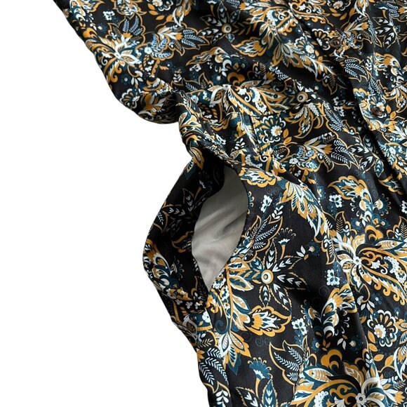 Romper Jack Floral Paisley Shorts Jumpsuit Black Size‎ L Maximalist Camp Preppy - Picture 5 of 12